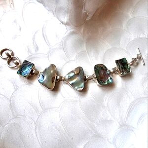 Silver Abalone Shell Bracelet
